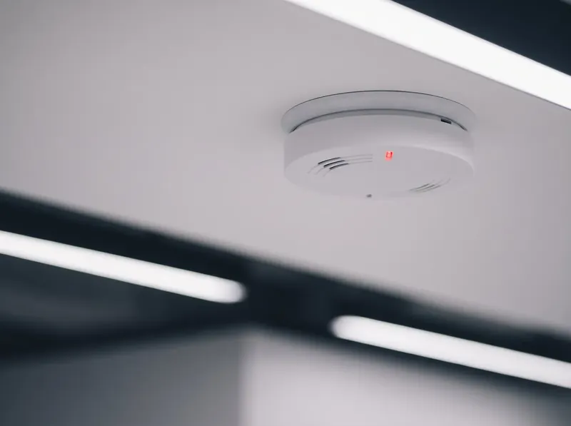 Ceiling-mounted smoke detector